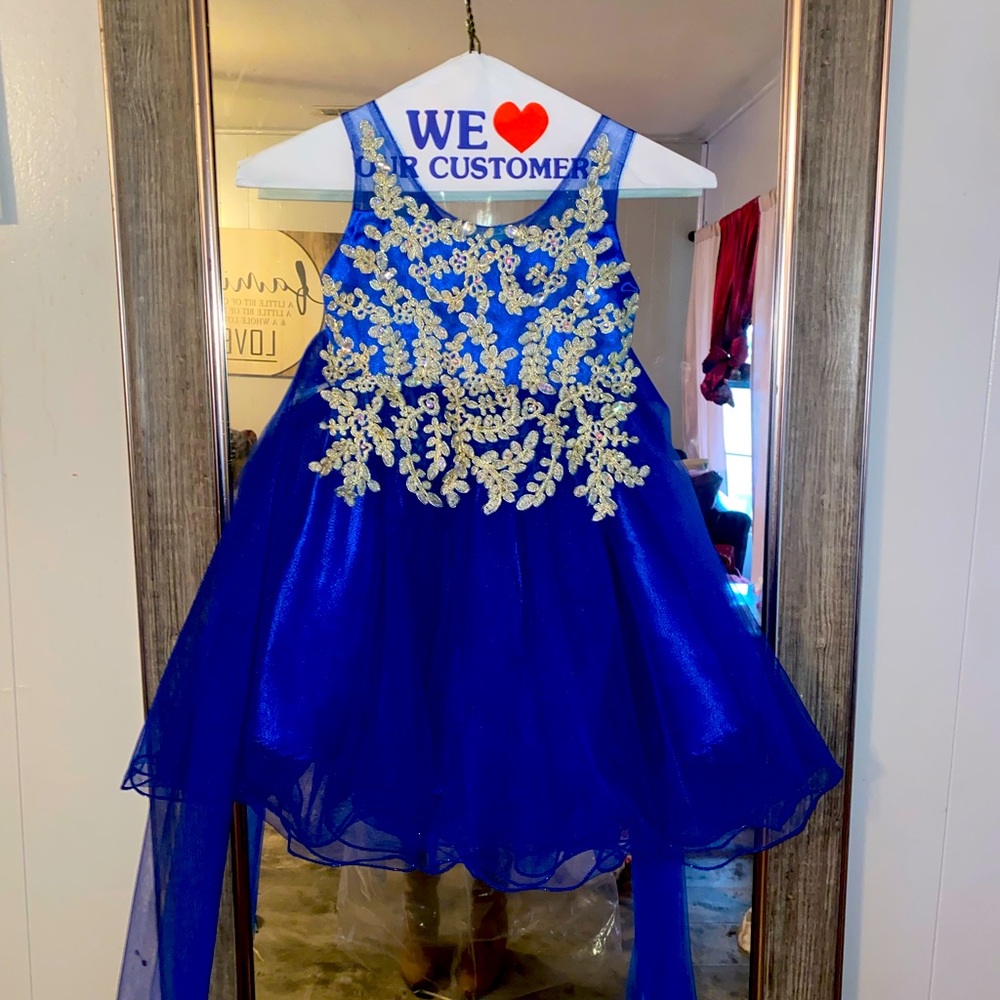 Size 2 Royal Blue formal toddler dress.